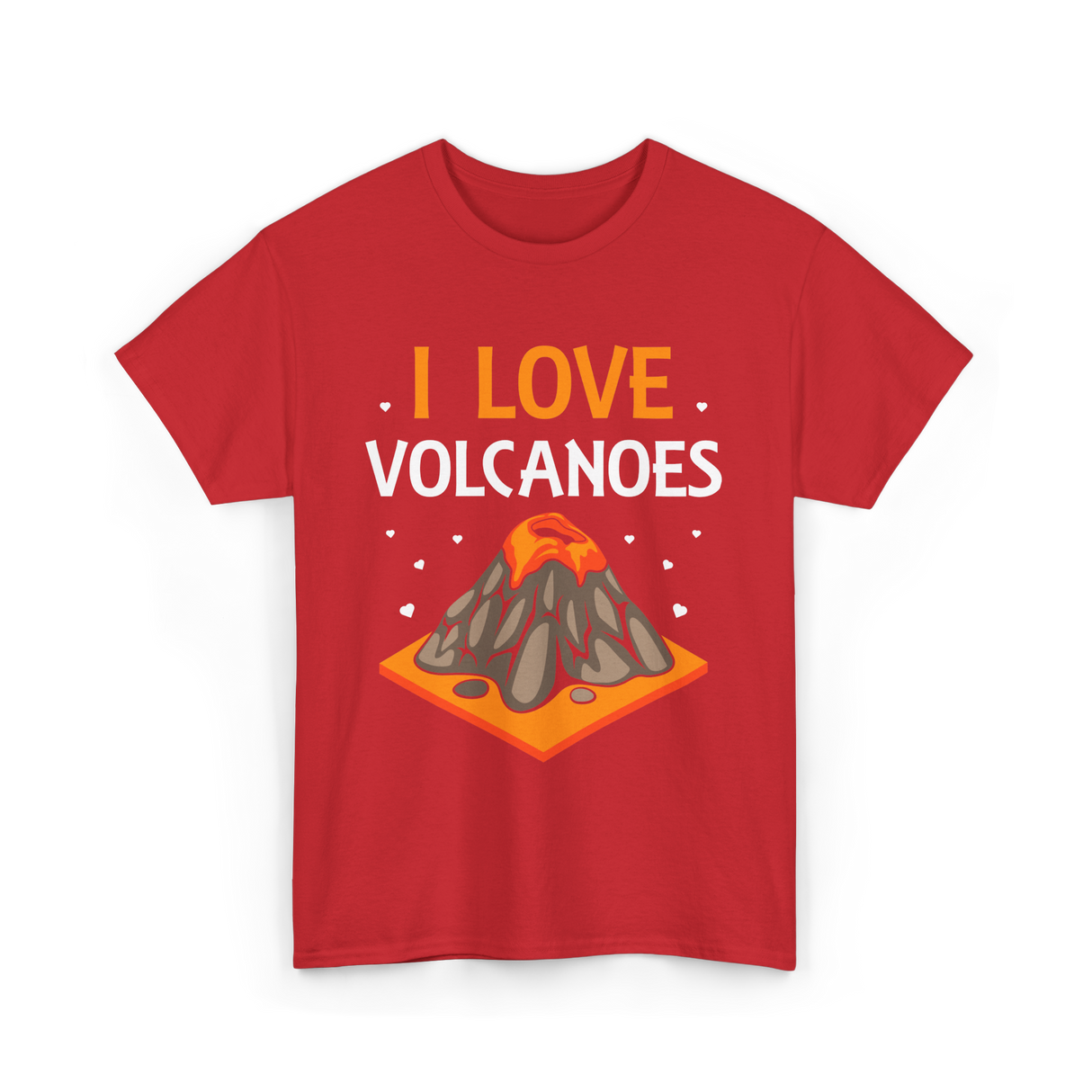 I Love Volcanoes Volcanic Lava T-Shirt - Red