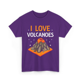 I Love Volcanoes Volcanic Lava T-Shirt - Purple