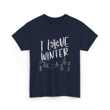 I Love Winter Wintertime Season T-Shirt - Navy