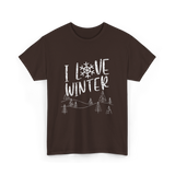 I Love Winter Wintertime Season T-Shirt - Dark Chocolate