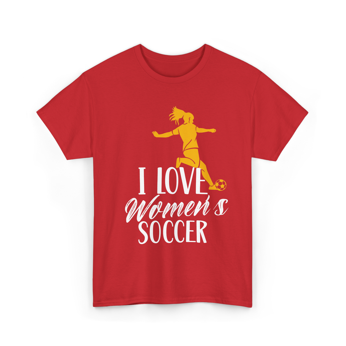 I Love Women's Soccer T-Shirt - Red