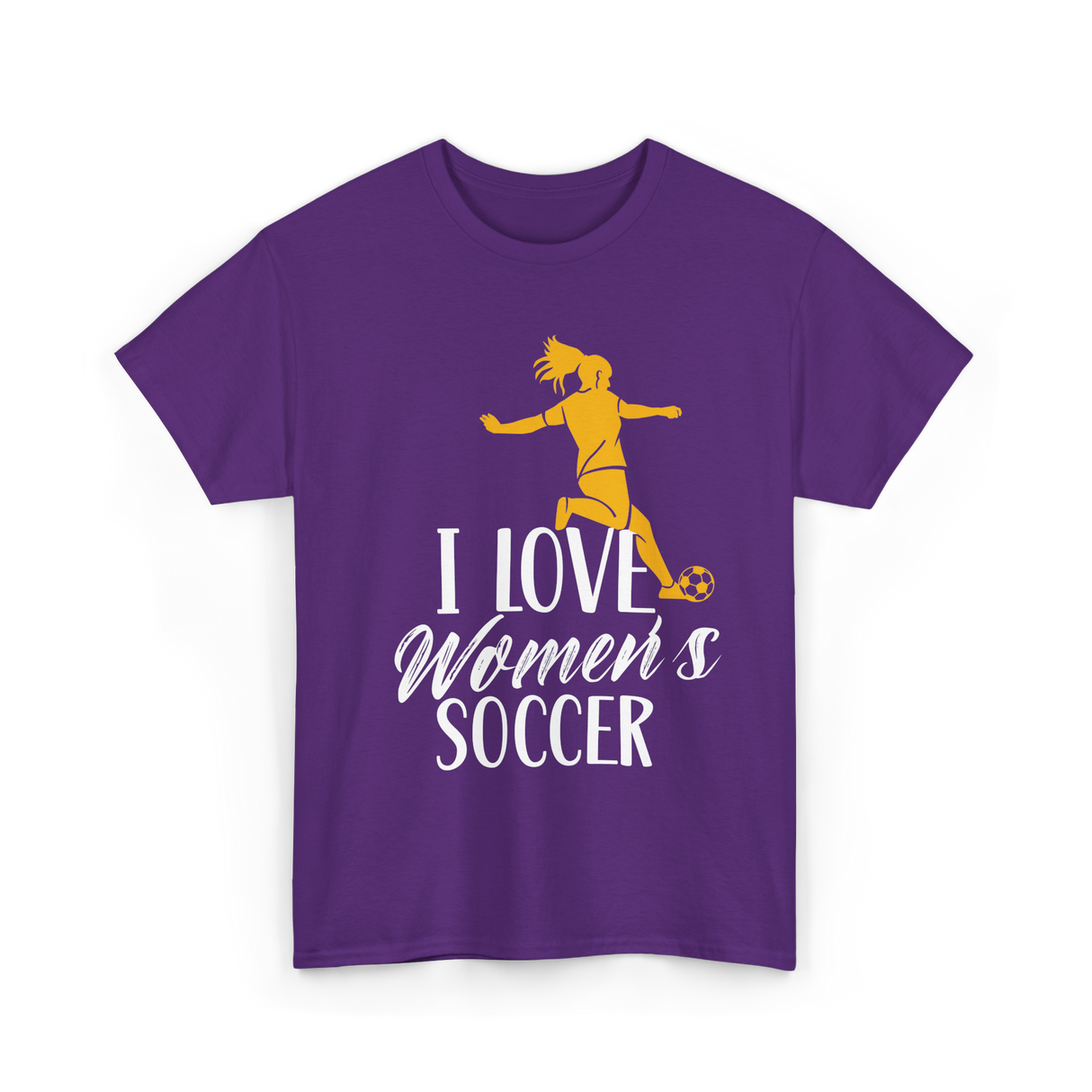 I Love Women's Soccer T-Shirt - Purple