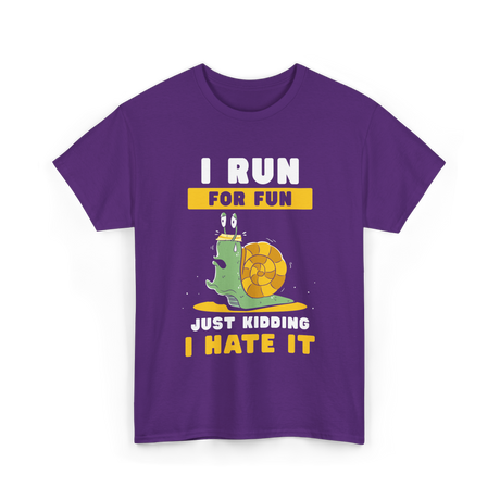 I Run For Fun Running T-Shirt - Purple