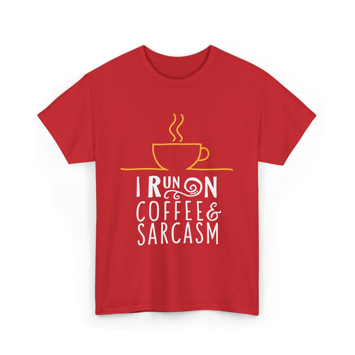 I Run On Coffee Sarcasm T-Shirt - Red