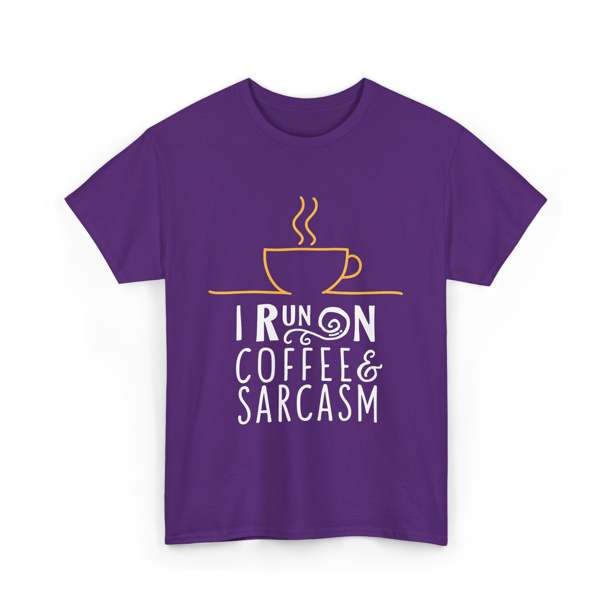 I Run On Coffee Sarcasm T-Shirt - Purple