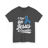 I Run on Jesus Diabetes Awareness T-Shirt - Dark Heather