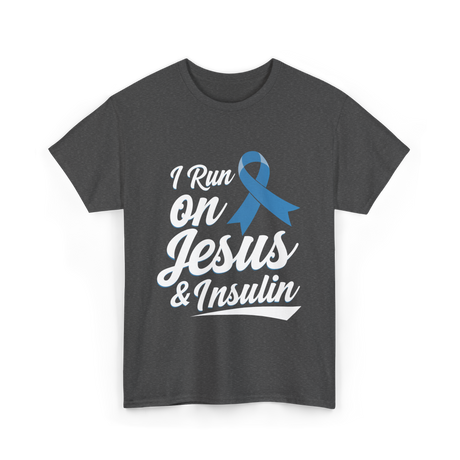 I Run on Jesus Diabetes Awareness T-Shirt - Dark Heather