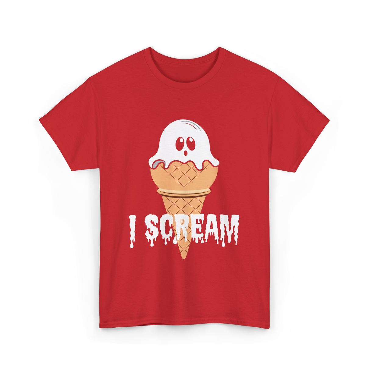 I Scream Ice Cream Halloween T-Shirt - Red