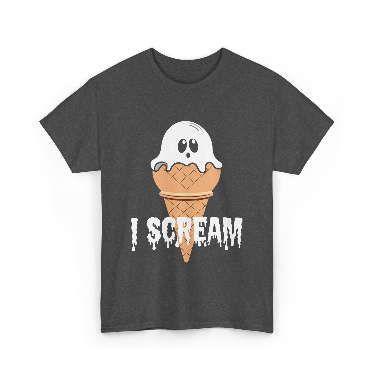 I Scream Ice Cream Halloween T-Shirt - Dark Heather