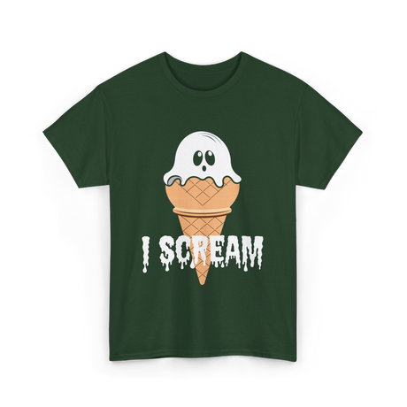 I Scream Ice Cream Halloween T-Shirt - Forest Green