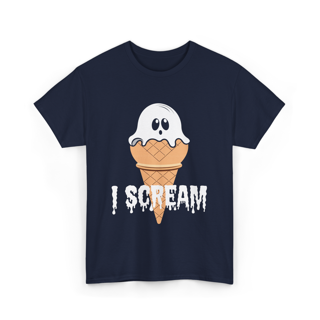 I Scream Ice Cream Halloween T-Shirt - Navy