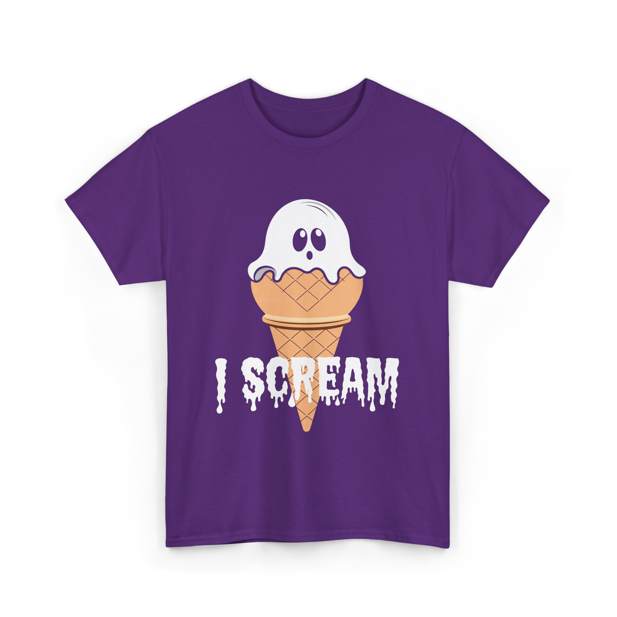 I Scream Ice Cream Halloween T-Shirt - Purple