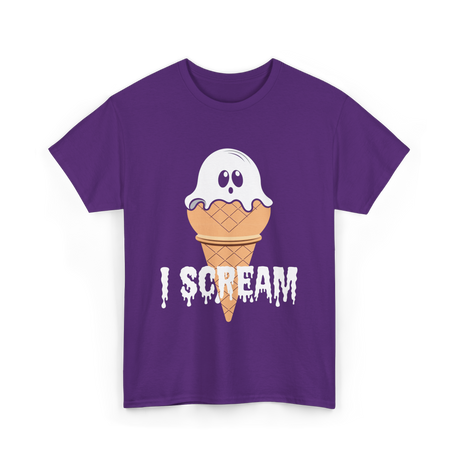 I Scream Ice Cream Halloween T-Shirt - Purple