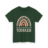 I Speak Fluent Toddler Rainbow T-Shirt - Forest Green