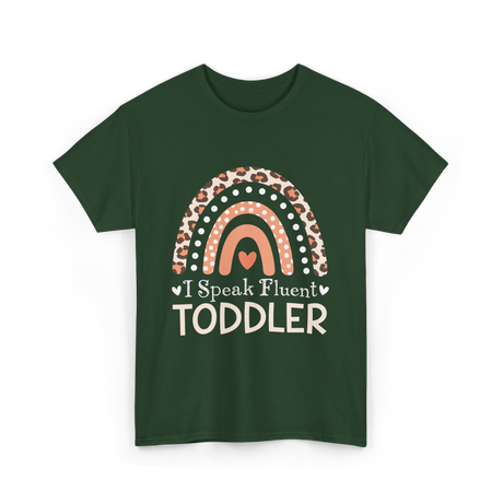 I Speak Fluent Toddler Rainbow T-Shirt - Forest Green