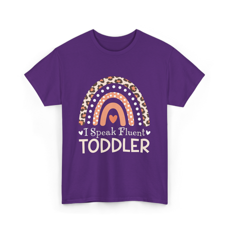 I Speak Fluent Toddler Rainbow T-Shirt - Purple