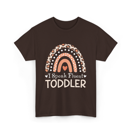 I Speak Fluent Toddler Rainbow T-Shirt - Dark Chocolate