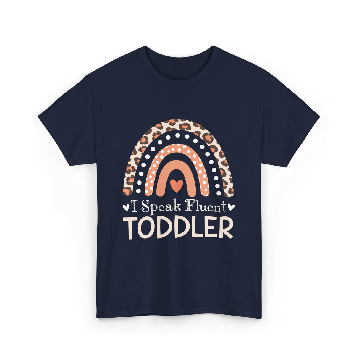 I Speak Fluent Toddler Rainbow T-Shirt - Navy