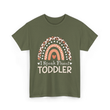 I Speak Fluent Toddler Rainbow T-Shirt - Military Green