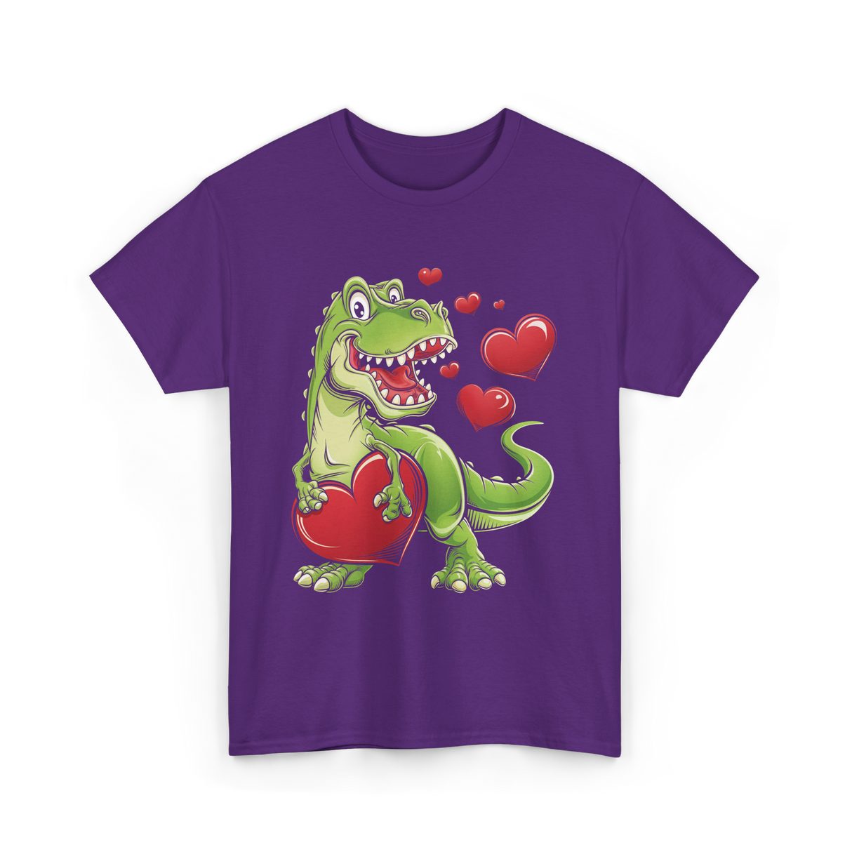 I Steal Hearts Dino Valentines T-Shirt - Purple