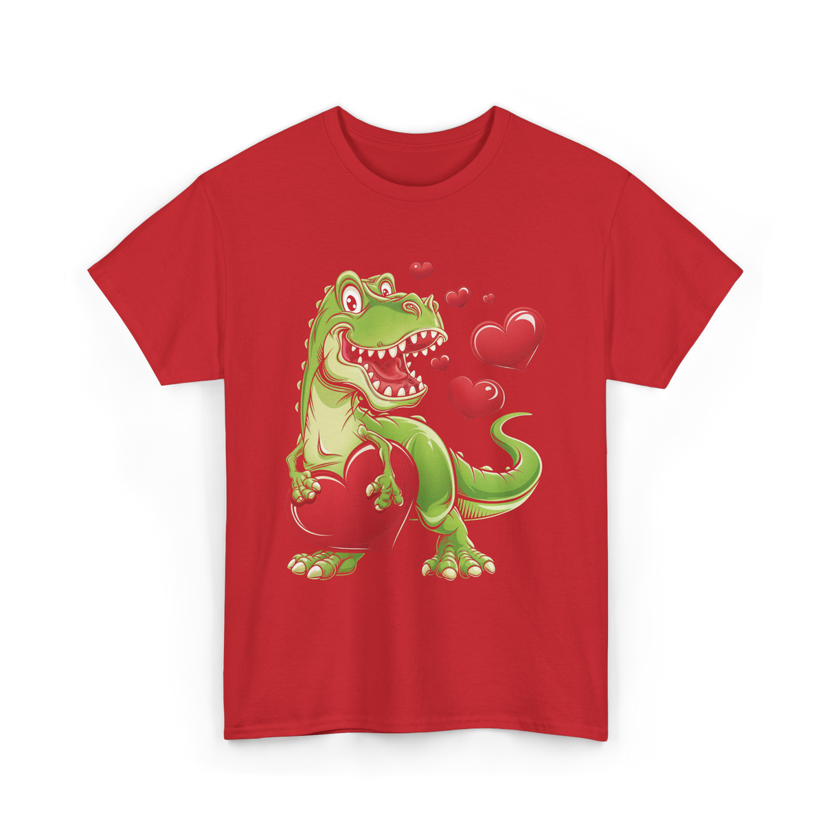 I Steal Hearts Dino Valentines T-Shirt - Red