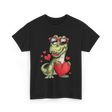 I Steal Hearts Dinosaur Love T-Shirt - Black