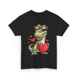 I Steal Hearts Dinosaur Love T-Shirt - Black