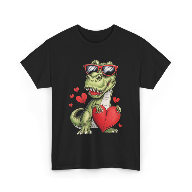 I Steal Hearts Dinosaur Love T-Shirt - Black