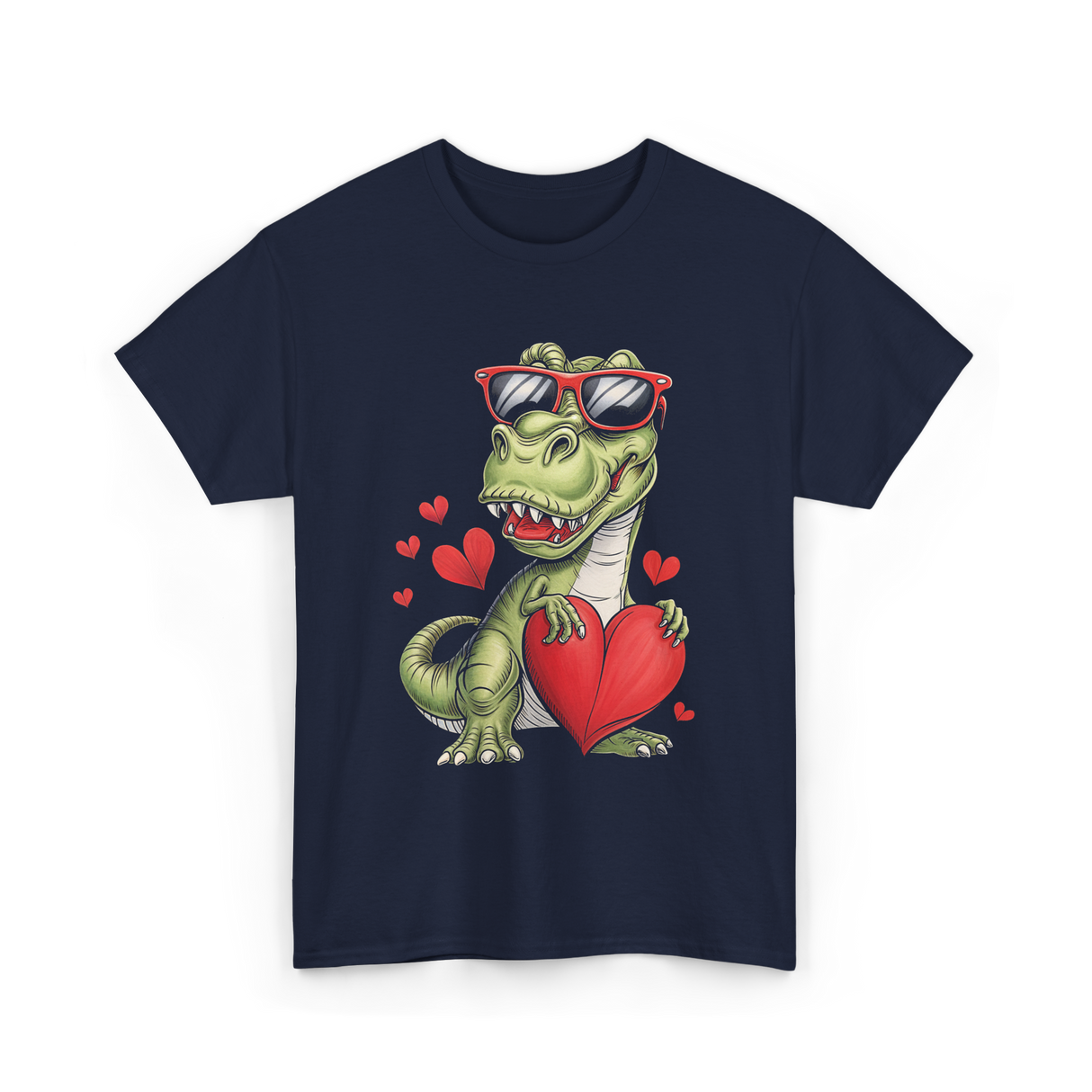 I Steal Hearts Dinosaur Love T-Shirt - Navy