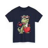 I Steal Hearts Dinosaur Love T-Shirt - Navy