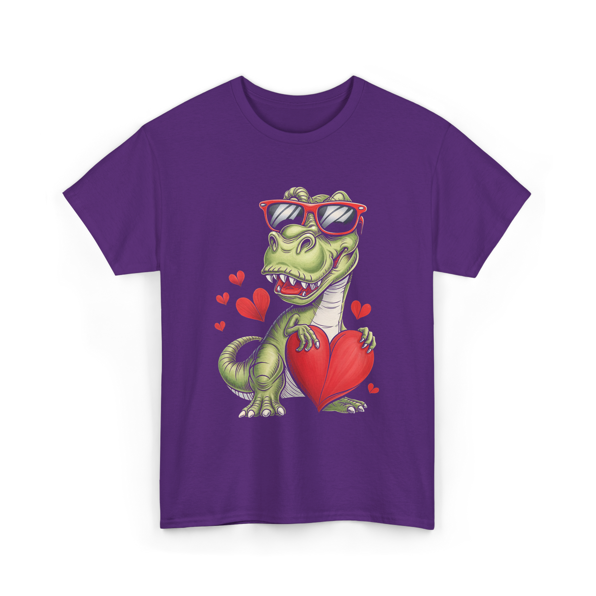 I Steal Hearts Dinosaur Love T-Shirt - Purple