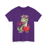 I Steal Hearts Dinosaur Love T-Shirt - Purple