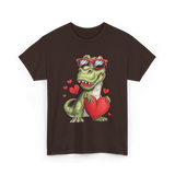 I Steal Hearts Dinosaur Love T-Shirt - Dark Chocolate