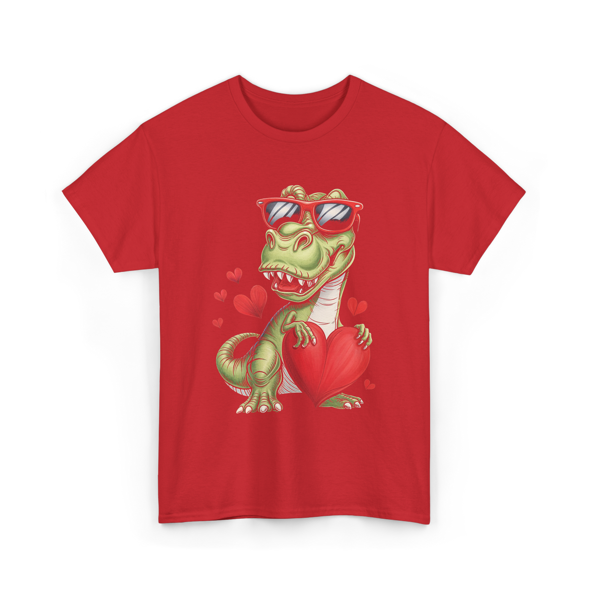 I Steal Hearts Dinosaur Love T-Shirt - Red