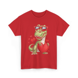 I Steal Hearts Dinosaur Love T-Shirt - Red