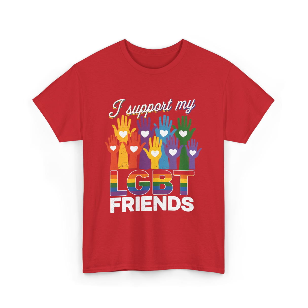 I Support My LGBT Friends LGBTQ T-Shirt - Red