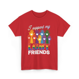 I Support My LGBT Friends LGBTQ T-Shirt - Red