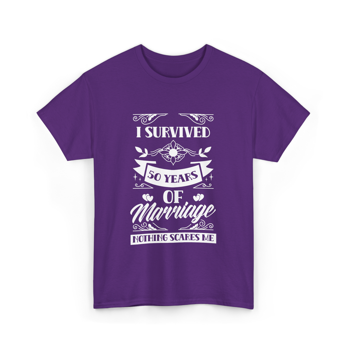 I Survived 50 Years Marriage Anniversary T-Shirt - Purple