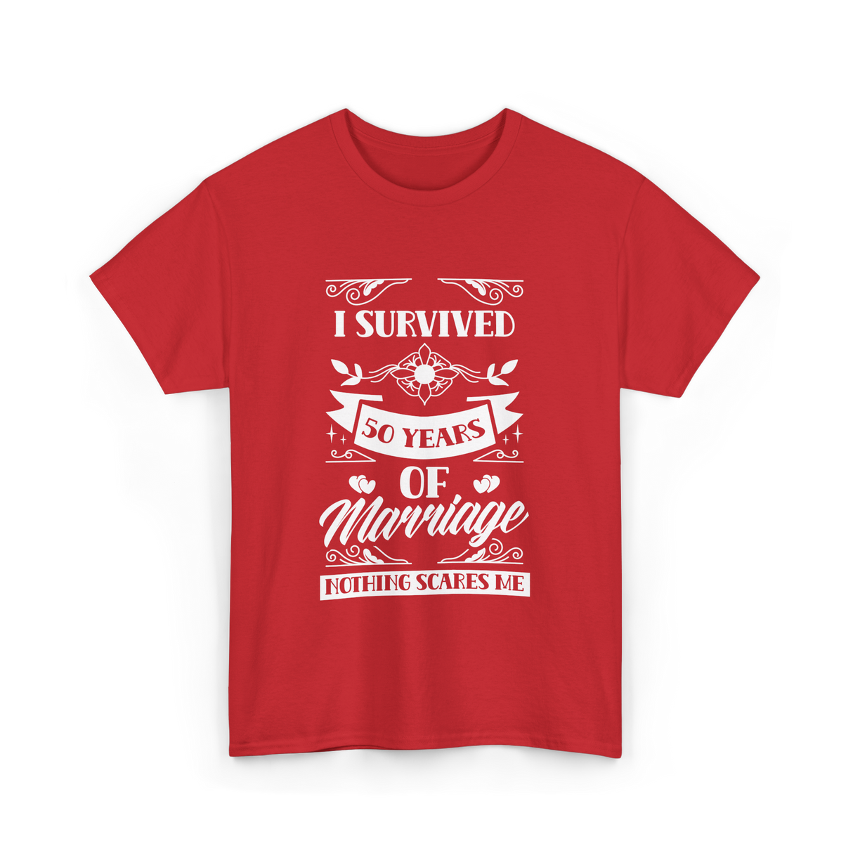 I Survived 50 Years Marriage Anniversary T-Shirt - Red