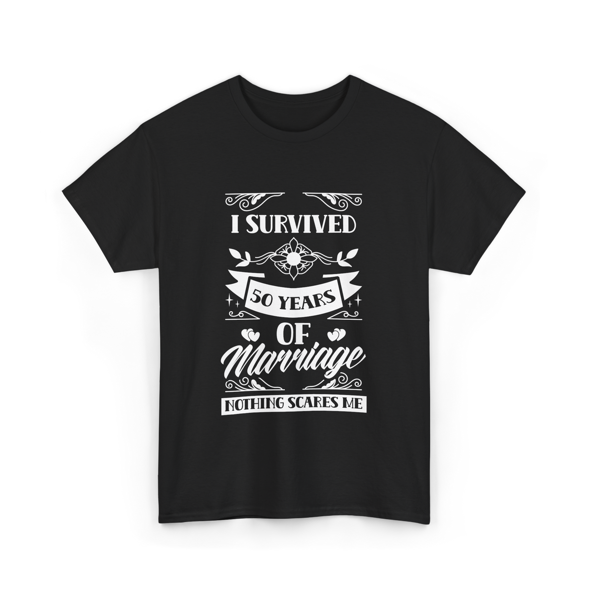 I Survived 50 Years Marriage Anniversary T-Shirt - Black