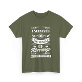 I Survived 50 Years Marriage Anniversary T-Shirt - Military Green