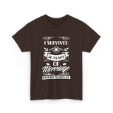 I Survived 50 Years Marriage Anniversary T-Shirt - Dark Chocolate