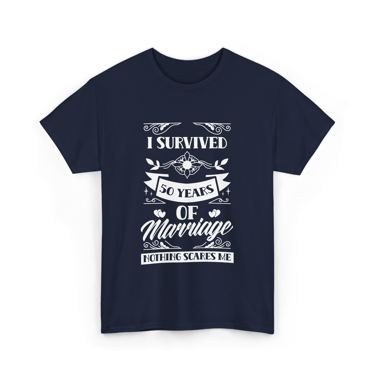 I Survived 50 Years Marriage Anniversary T-Shirt - Navy