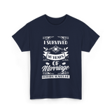 I Survived 50 Years Marriage Anniversary T-Shirt - Navy