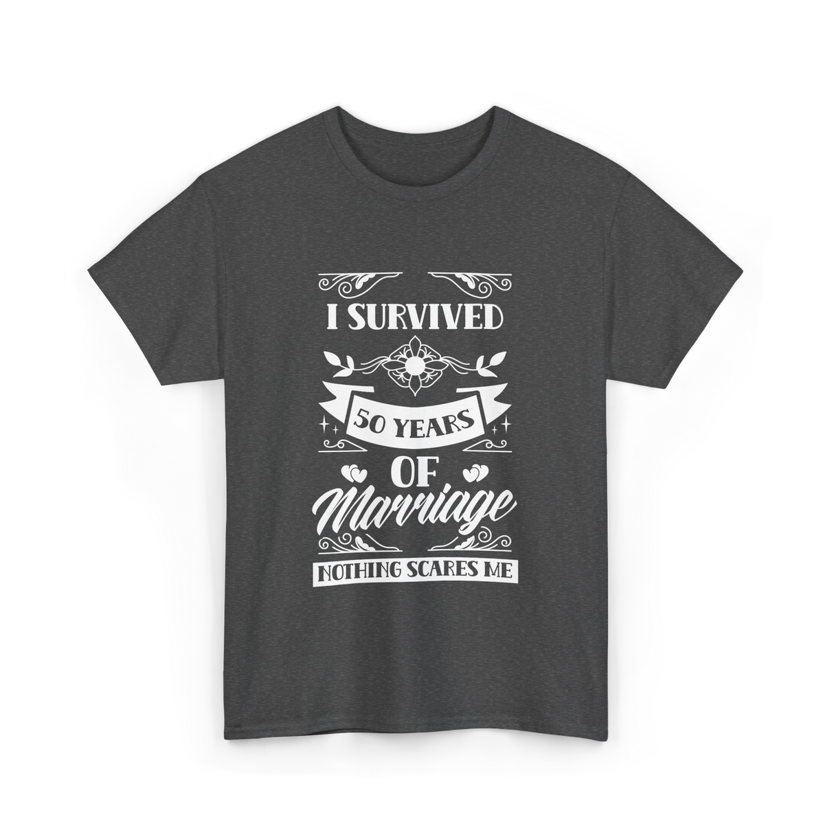 I Survived 50 Years Marriage Anniversary T-Shirt - Dark Heather