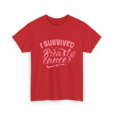 I Survived Breast Cancer Support T-Shirt - Red
