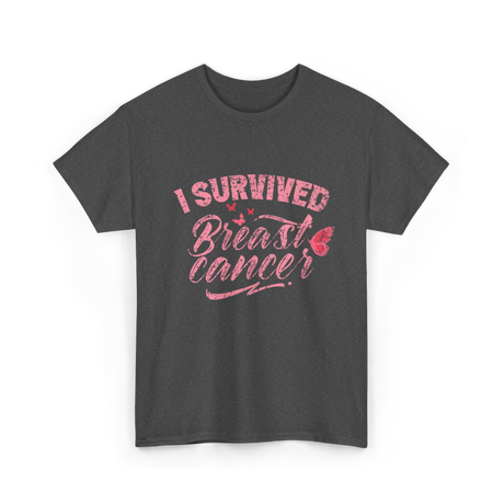 I Survived Breast Cancer Support T-Shirt - Dark Heather