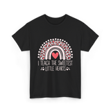 I Teach Little Hearts Teacher T-Shirt - Black