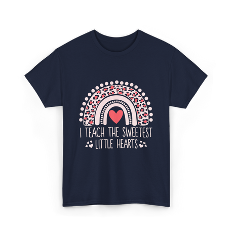 I Teach Little Hearts Teacher T-Shirt - Navy