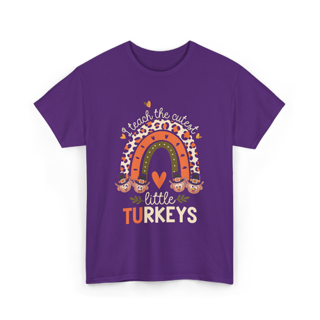 I Teach Little Turkeys Thanksgiving T-Shirt - Purple